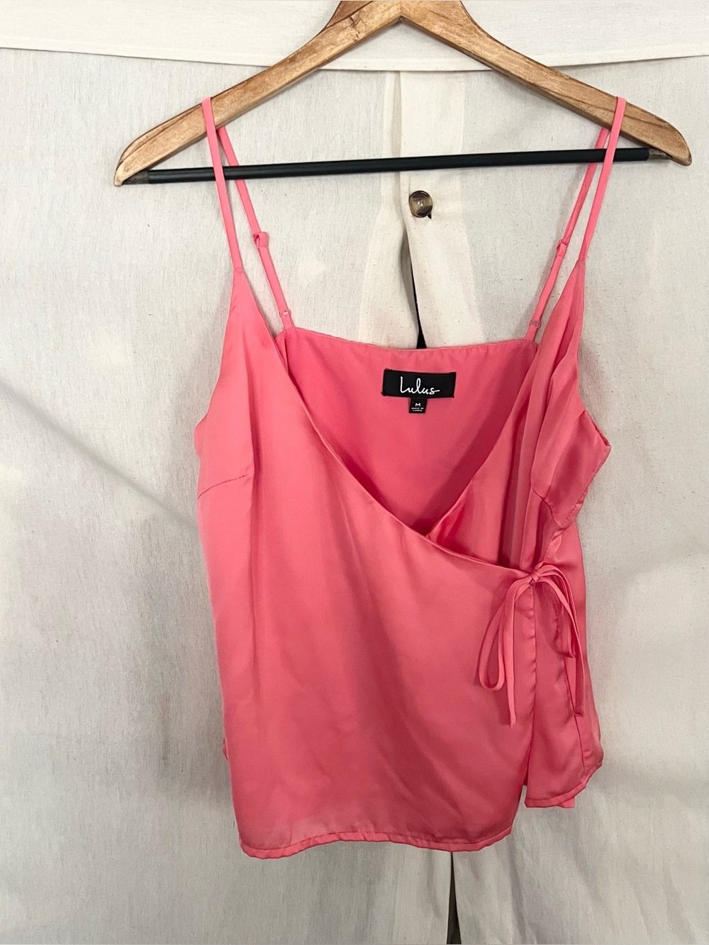 Lulus Coral Pink Wrap Cami Tank